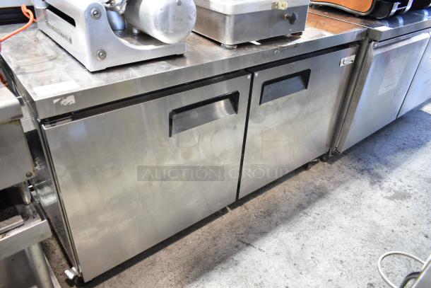 Avantco 178AU60R Commercial 2 Door Undercounter Cooler on casters, 115V, stainless steel, good condition.