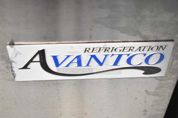 Avantco 178AU60R Commercial 2 Door Undercounter Cooler label, indicating make and model.