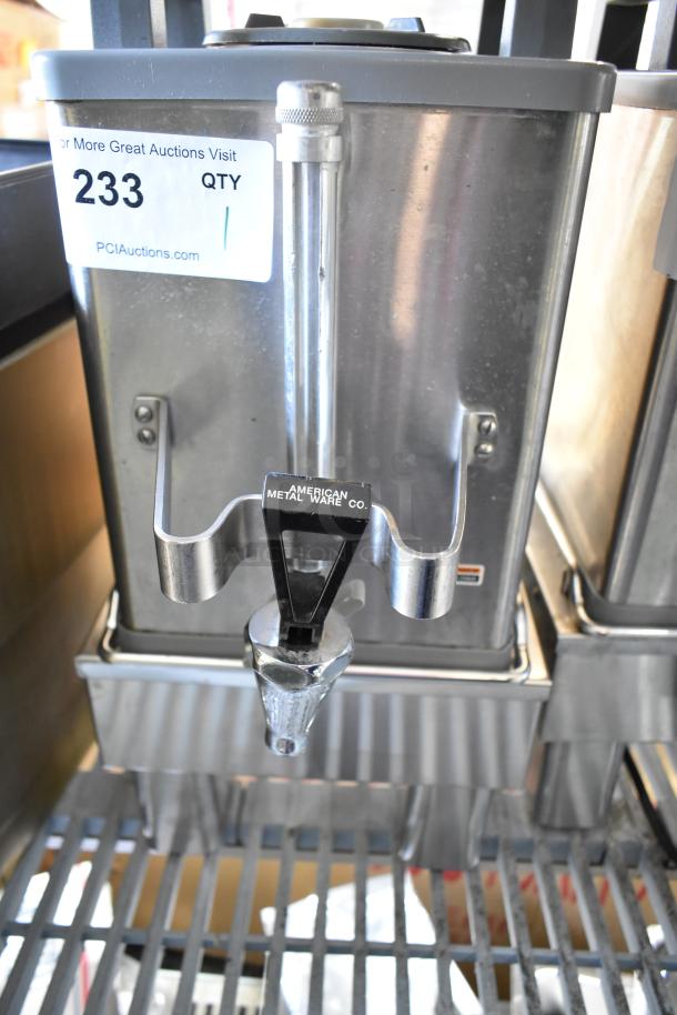 Bunn SH-S Server Satellite Server on stand, 120V, 1 phase; stainless steel, labeled "American Metal Ware Co."