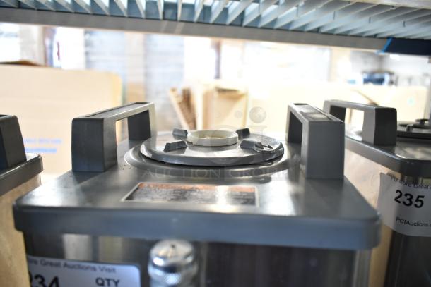 Bunn SH-S Server Satellite Server on stand, 120 volts, 1 phase, with visible handles and label markings.