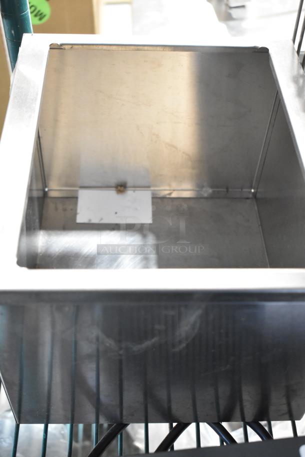 Server SR-2S Countertop Topping Rail, stainless steel, open top, gently used, clean interior. Ideal for commercial use.