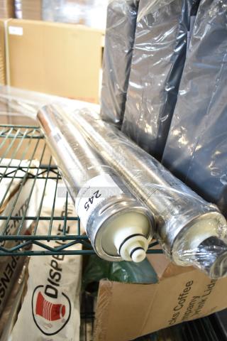 Two Pentair Everpure water filter cartridges, sealed in plastic. Label reads "245." Excellent condition.