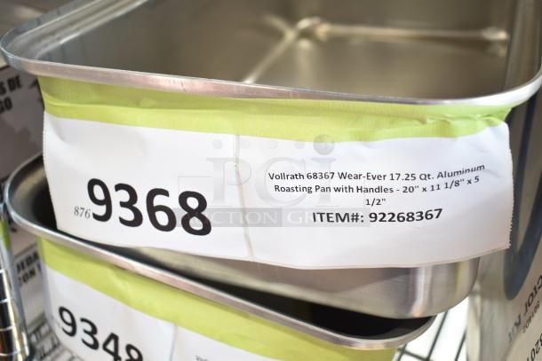 Brand new Vollrath 68367 Wear-Ever 17.25 Qt. aluminum roasting pan, handles, 20"x11 1/8"x5 1/2", Item#: 92268367.