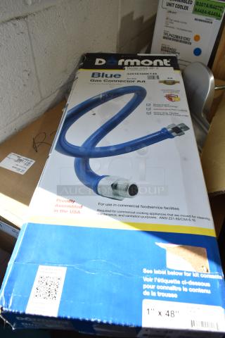 Brand new Dormont 16100KIT48 gas connector kit, 48" length, 1" diameter. Includes two elbows, restraining cable. Scratch and dent condition.