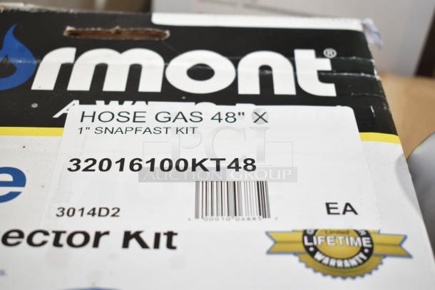 BRAND NEW Dormont 16100KIT48 48" Gas Connector Kit with elbows, restraining cable, 1" diameter. Box shows limited lifetime warranty.
