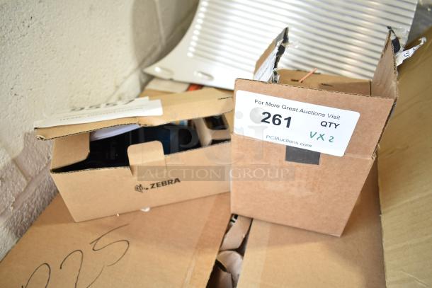 Brand new Cres Cor 0849 008 K Timer Kit and Zebra ZQ61-AUWA000-00 label printer with Bluetooth/Wi-Fi in open boxes.