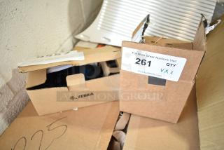 Brand new Cres Cor 0849 008 K Timer Kit and Zebra ZQ61-AUWA000-00 label printer with Bluetooth/Wi-Fi in open boxes.