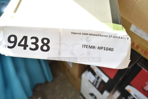 Brand new HP1040 Imperial Infrared Burner, size 27-3/4"x8-1/8", labeled with item number 9438.