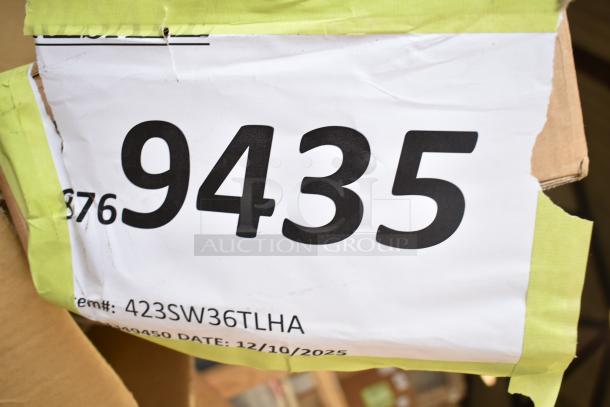 BRAND NEW SCRATCH AND DENT! 423SW36TLHA ServIt 36" Lighted Strip Warmer, single toggle control, 120V, 970W. Item label shown.