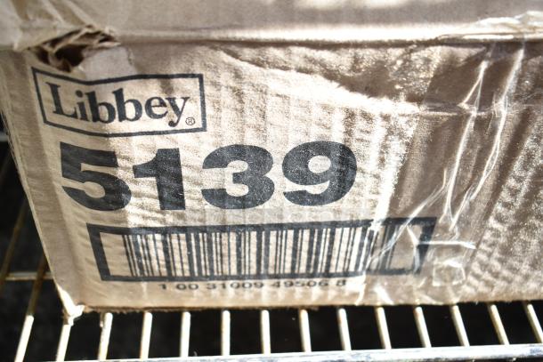 Libbey branded cardboard box with visible scratch marks, displaying "5139" and a barcode.