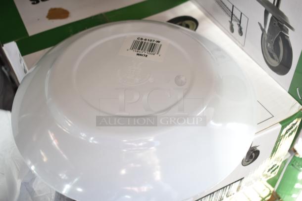 60 new GET CS-6107-W 32 oz. white Siciliano bowls. Scratch and dent condition. Includes barcode and model label.
