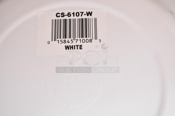White Siciliano Bowl, model CS-6107-W, 32 oz, scratch and dent, brand new. Label shows barcode and "Made in Thailand."