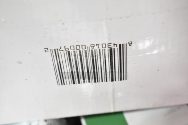 Box with barcode, labeled "8 BRAND NEW SCRATCH AND DENT! Box of 4 Focus 5-inch Stem Casters."