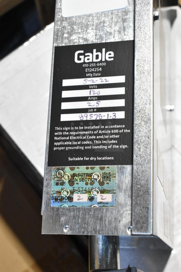 2022 Paige 980054C LED Power Supply Box, 120 volts, 2.5 amps, model E124254, UL certified, suitable for dry locations.