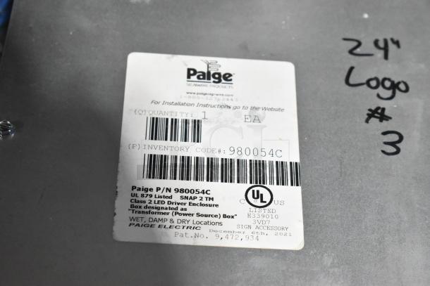 Paige 980054C LED Power Supply Box with UL marking. Class 2 LED Driver Enclosure for wet, damp, and dry locations.