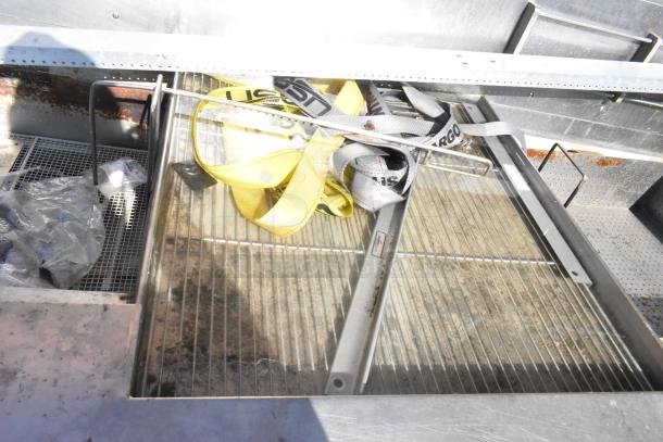 Giles EOF-24 stainless steel 3 bay fryer with EOF-BIB dumping station, electric, 480V, 3 Phase, in used condition.