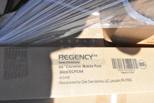 Regency 64" Chrome Mobile Post in original packaging. NSF certified. Scratch and dent, 6 items total. Made in China.