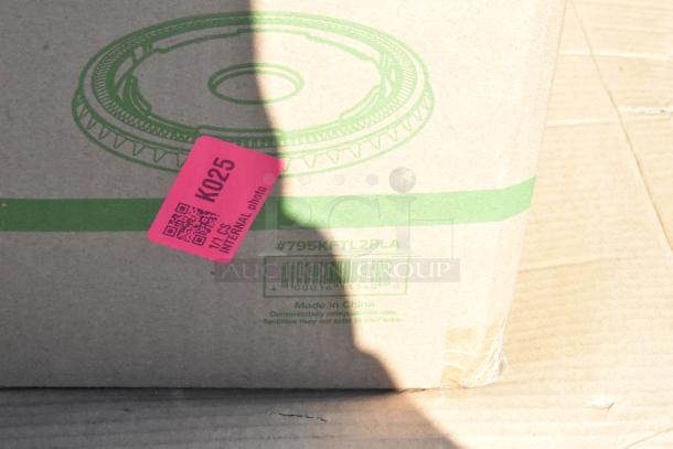 Cardboard box with green print, marked #795KFTL2PLA, "Made in China." Pink tag labeled K025, "Internal Photo."