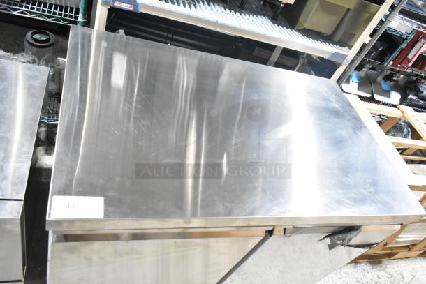 BRAND NEW Avantco 178SSUC48RHC 2 Door Undercounter Cooler, 2024 model, 115V, stainless steel, minor scratches visible.