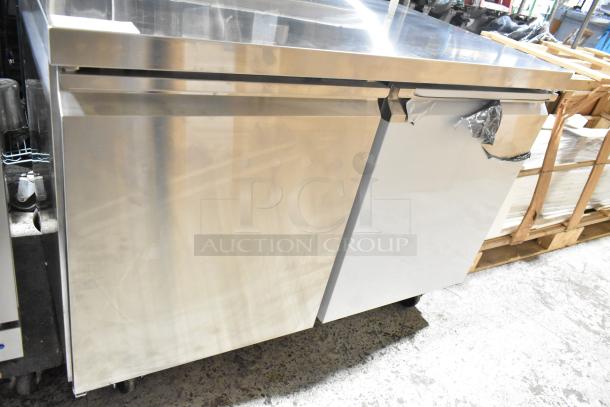 2024 Avantco 178SSUC48RHC commercial 2-door undercounter cooler, new with dents. Stainless steel, 115V, 1-phase.