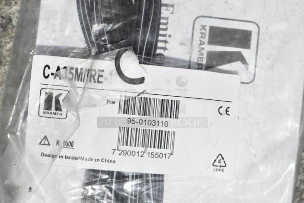 Lot of various items including a Kramer cable, labeled C-A15M/RE, part number 95-0103110. Made in China.
