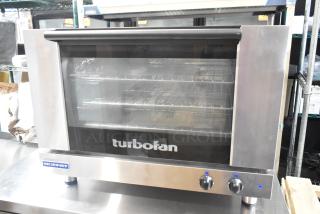 Moffat Turbofan E27M3 commercial convection oven, 2024 model, brand new with scratches. 208V, 1 phase, stainless steel finish.
