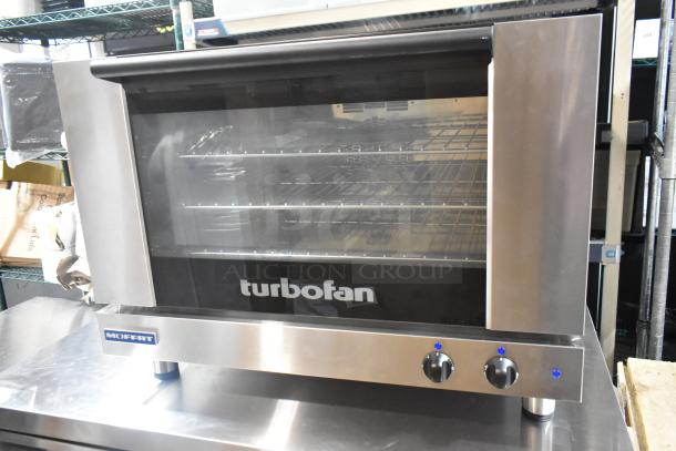 Brand new 2024 Moffat Turbofan E27M3 electric convection oven, scratch and dent, 208V, 1 phase, stainless steel finish.