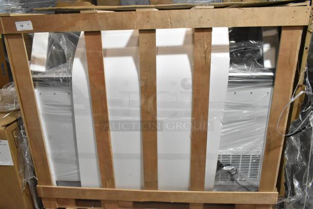 Brand new Avantco 178CPW68HC ice cream cabinet, white, 12 tub capacity, 115 volts, in packaging, scratch and dent condition.