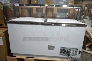 Avantco 178CPW68HC deluxe ice cream dipping cabinet, white, 12 tub capacity, brand new with minor scratches and dents.