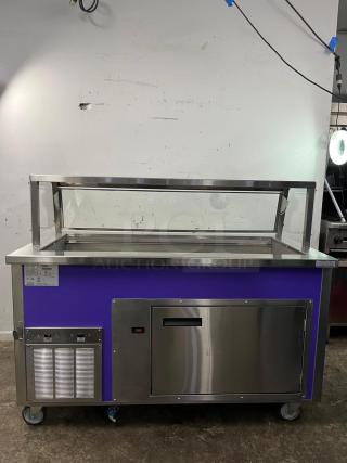 Delfield SCSC-60-EFP 60" refrigerated food prep table, stainless steel, with temperature controls and storage, excellent condition.