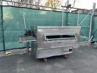 Middleby Marshall PS360G commercial gas conveyor oven, stainless steel exterior, good condition, designed for high-volume cooking.