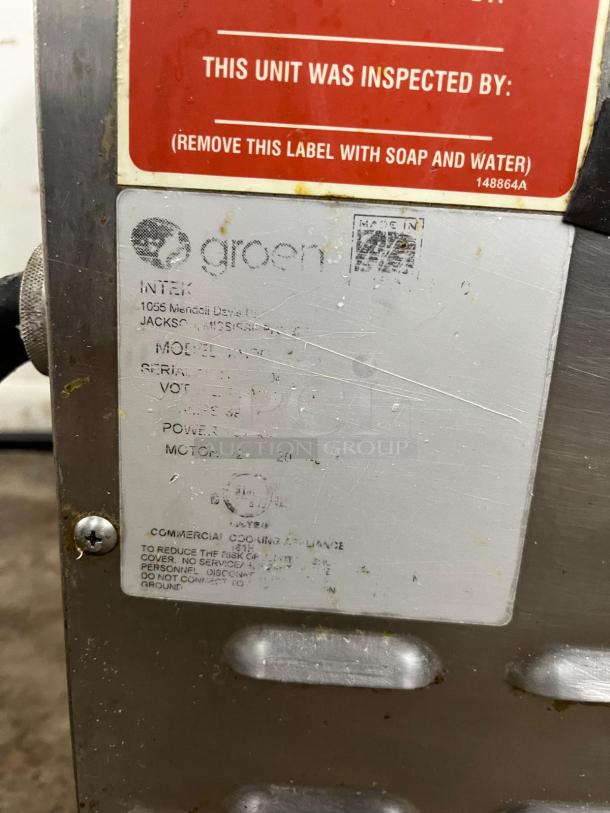 LATE MODEL 2023 GROEN XS-208-12 countertop convection steamer, inspected, label indicates inspection and cleaning instructions.