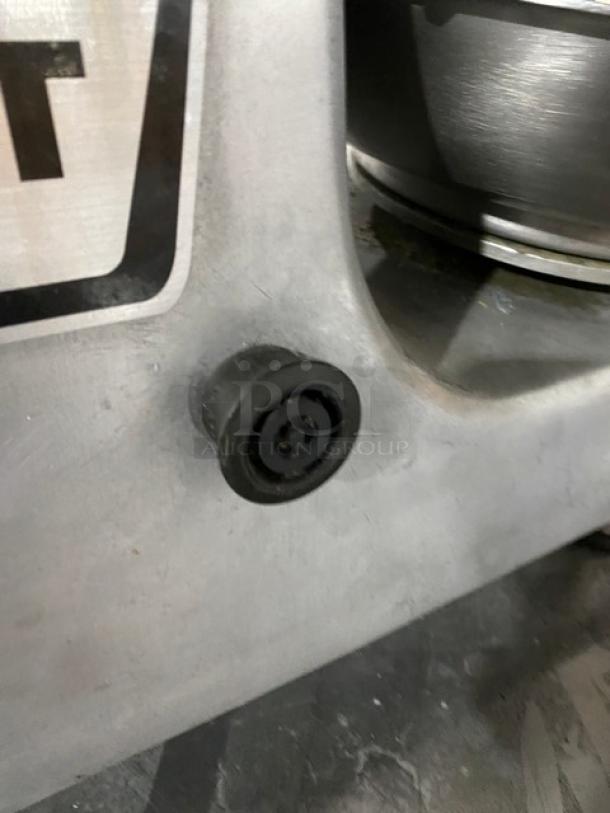 Hobart Model 84145 5 lb. Buffalo Chopper with stainless steel 14" bowl. Electric, countertop unit with legs.