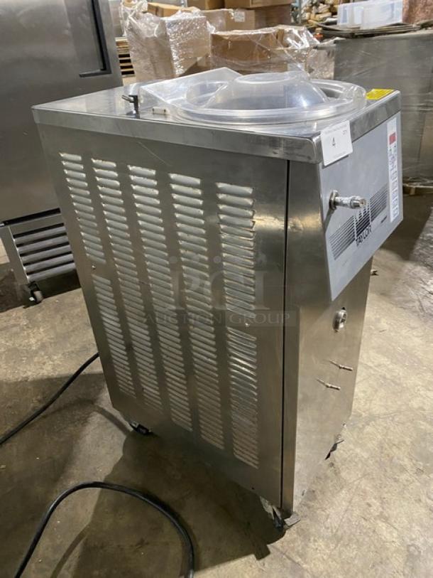 Taylor CH03-27 stainless gelato machine, electric, digital controls, clear lid, on casters, 208-230V 1-phase, SN: K80550906.