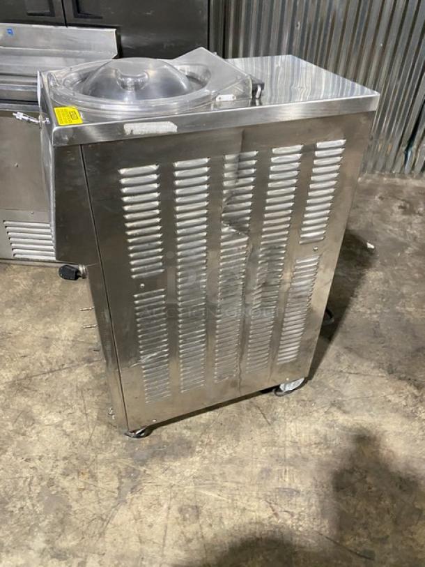 Taylor CH0327 gelato machine, stainless steel, digital controls, clear lid, 208-230V, 1 phase, on casters, used condition.