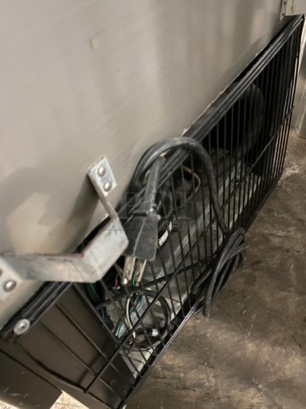 Turbo Air open air merchandiser, Model TOM30LB, black low-profile, stainless interior, dual access sliding doors, 120V 1 Phase.