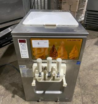 Coldelite UC1131G stainless steel soft serve machine, twin/twist model with 2 hoppers, 208-230V, 1 phase.