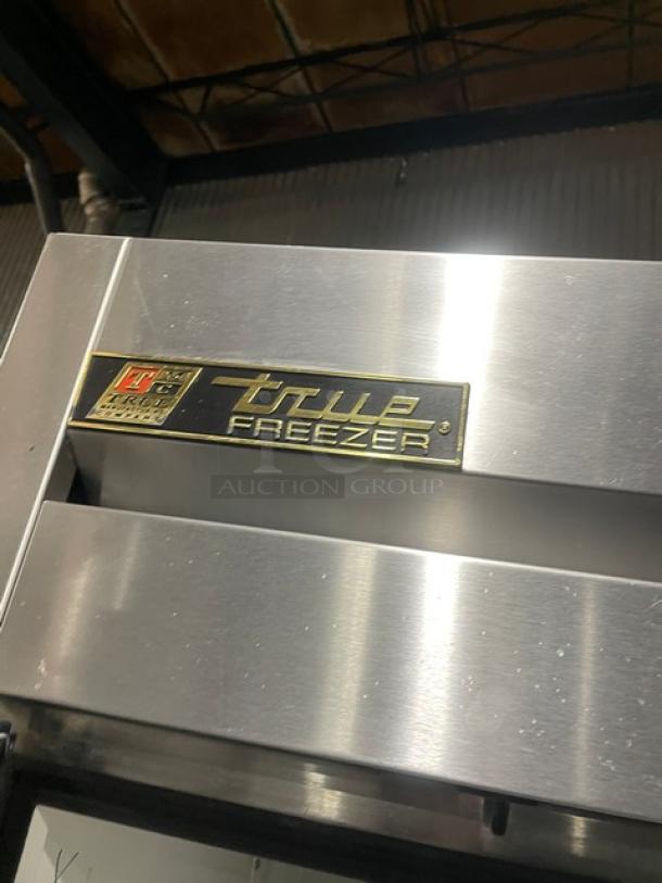 True Commercial Stainless Steel 2 Door Reach-In Freezer, Model T-49F, Energy Star Certified, on casters.
