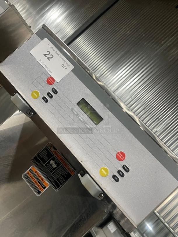 Bunn DUALSHDBC stainless steel dual coffee brewer, countertop model, 120/208V, 1 phase, visible control panel and labels.