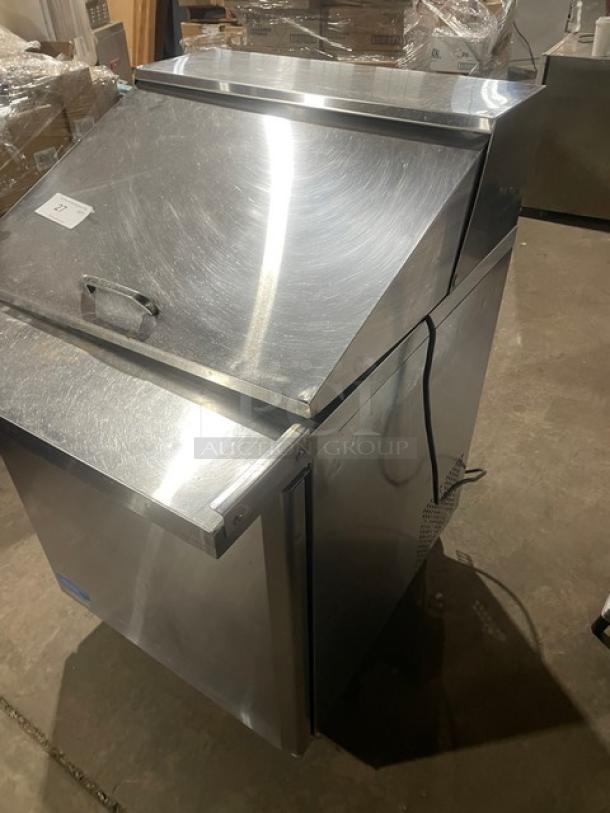 Turbo Air M3 Series Single Door Refrigerated Prep Table, Model MST-28-12, Stainless Steel, on casters, 115V.