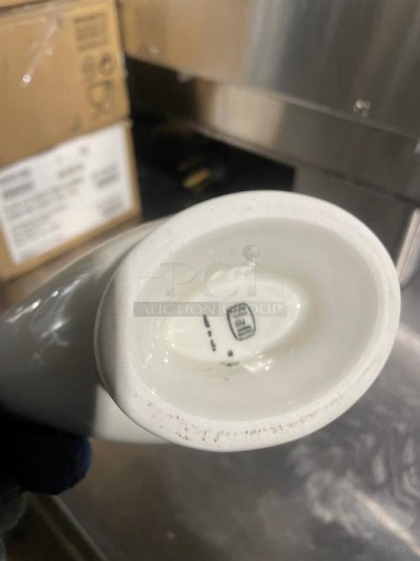 NEW Commercial 7-3/4 Oz. White Sauce/Gravy Boat, Model 1138, 1-Dozen Per Case. Base view with manufacturer marking visible.