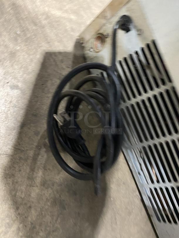 Hoshizaki KM-160BAJ stainless steel ice machine, 115V, air-cooled, crescent-cube style, visible power cord.