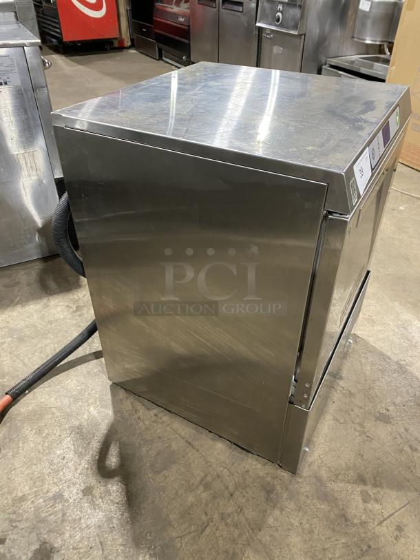 Hobart LXEH commercial undercounter dishwasher, stainless steel, electric, high-temp, model LXEH, 120/208V 1-phase, new body style.