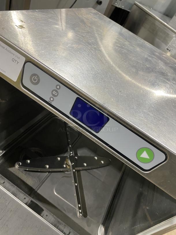 Hobart LXEH commercial stainless steel dishwasher, new body style, visible control panel, high temperature, 120/208V 1 Phase.