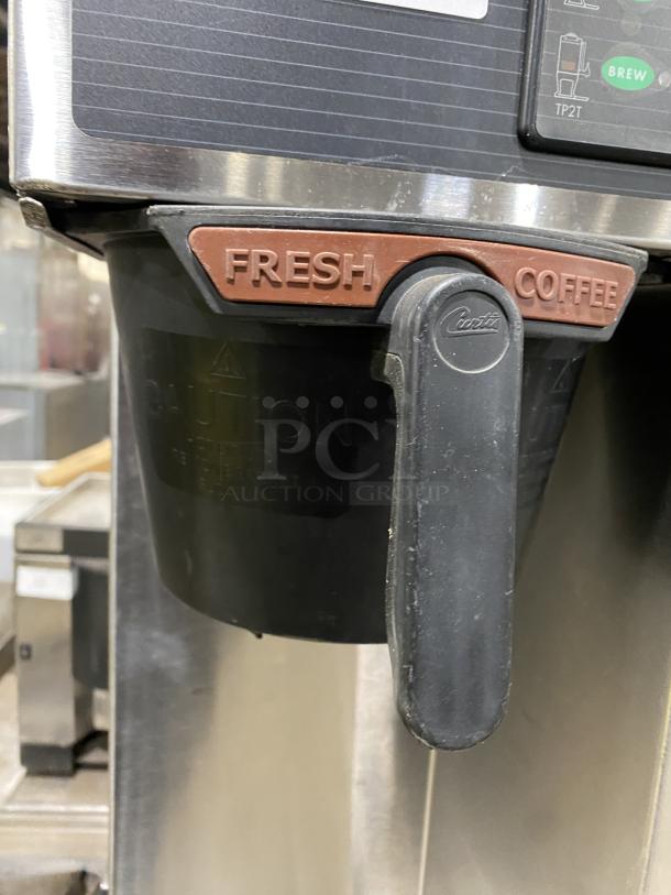 Curtis Thermopro TP2T16A3100 twin coffee brewer with digital controls, coffee pots. Stainless steel, 220V, 3-phase.