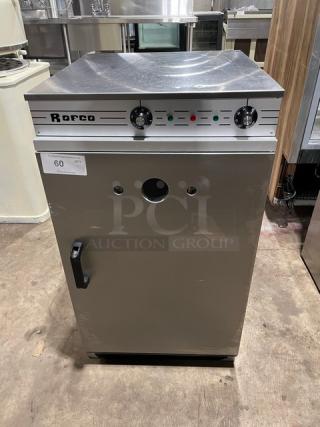 Rofco B40 commercial stainless steel 3-deck stone bread oven, electric-powered, 230V, in good condition, 2020 model.