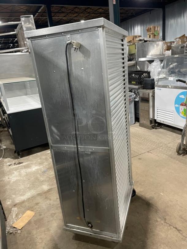 Cres-Cor commercial full-height heated holding/proofing cabinet with built-in pan slides, electric, 110-120V, on casters.