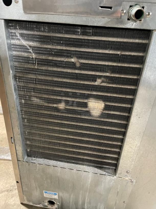 Hoshizaki KM-660MAJ commercial ice maker head, stainless steel, air-cooled, crescent cube style, 115V, used condition.