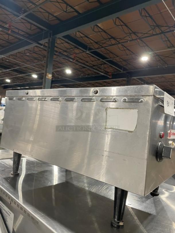 Cecilware commercial stainless steel electric countertop dual burner hot plate with legs, visible control knobs, used condition.