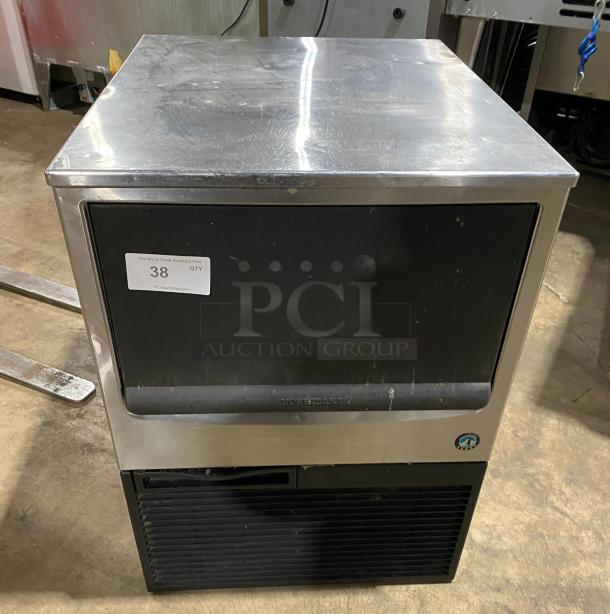 Hoshizaki KM-160BAJ stainless steel ice machine, air-cooled, crescent-cube style, 115V 1 Phase, model label visible.